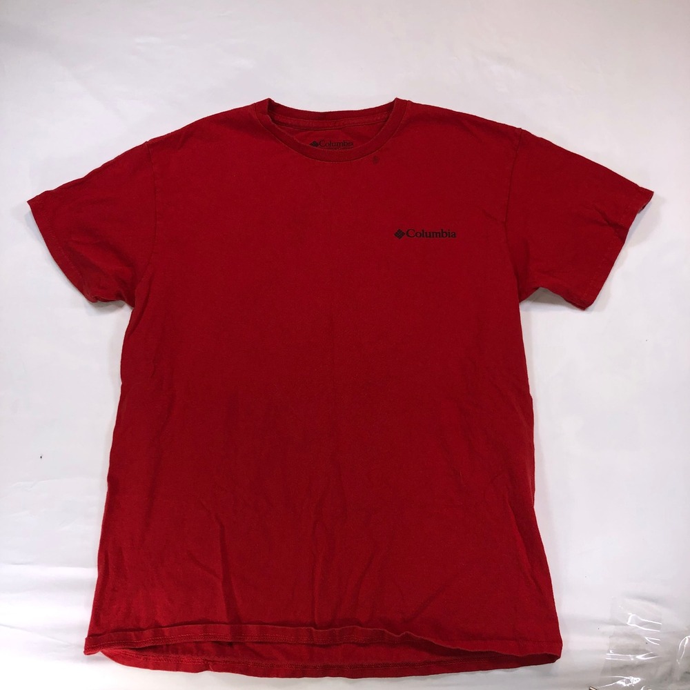 Columbia Sportswear Mens Red Graphic T-Shirt Short Sleeve Cotton Size Medium